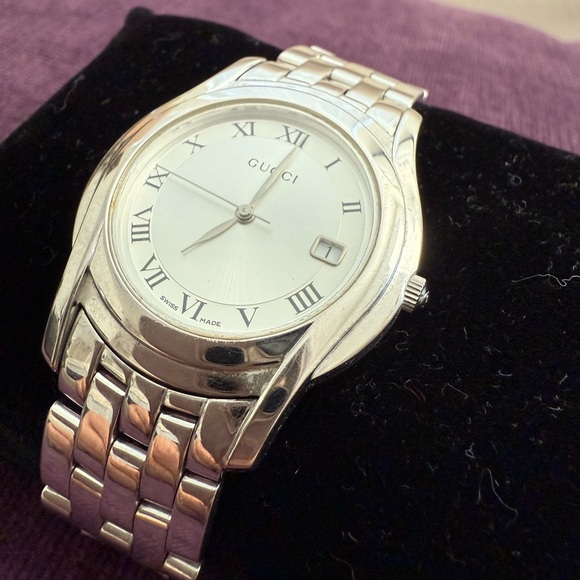Gucci Silver Roman Numeral Stainless Steel Watch main image 7